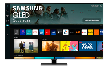 TV LED Samsung QLED 85'' QE85Q80B 4K UHD Argent Carbone
