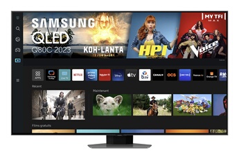 Ecran QLED 4K UHD 140 cm (55") / Full LED Local Dimming / Son Dolby Atmos sans-fil - Gaming Hub / Applications TV opérateurs Télécom exclusives