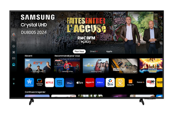 Ecran 165 cm (65") - 4K UHD / Crystal Processor 4K / Certifié HDR10+ / Samsung Tizen - 3 HDMI - 2 USB