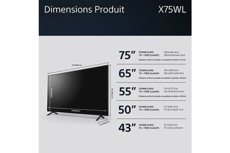 Tv Led Sony Kd X Wl Led Cm K Noir Kd X Wlaep Darty