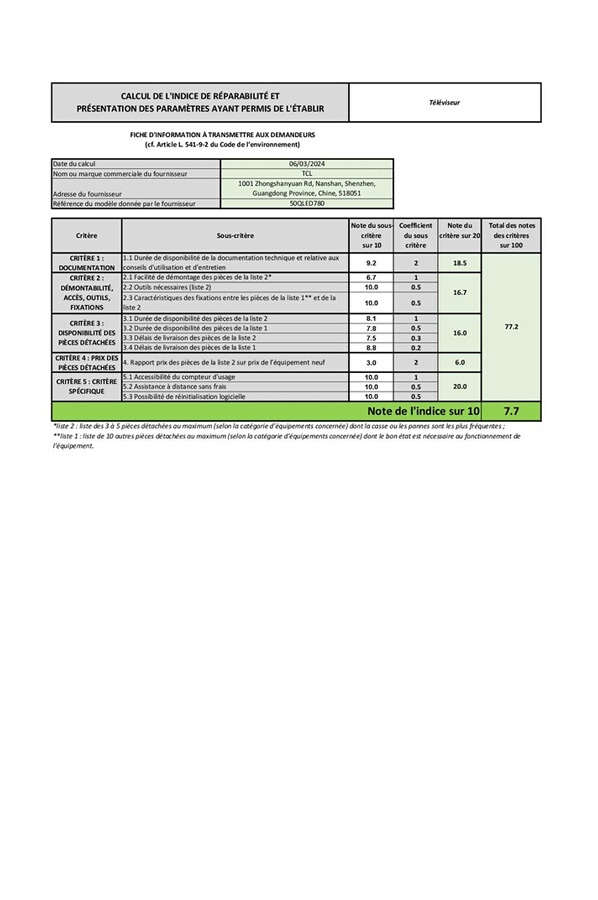 TV LED Tcl 4K QLED 50QLED780 127cm 50QLED780 Darty
