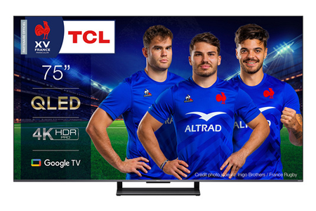 TV LED Tcl QLED 75C735 75" 4K Ultra HD 144 Hz avec Google TV et Game Master Pro