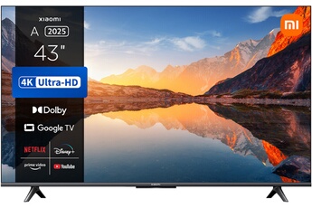 Ecran 108 cm (43") - 4K UHD / Google TV avec commande vocale / Affichage fluide avec MEMC - Dolby Audio / 3 HDMI - 2 USB