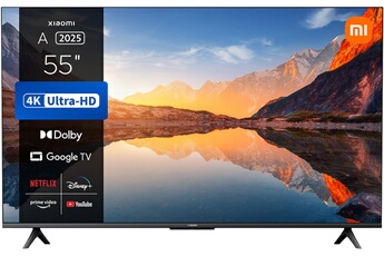 Ecran 139 cm (55") - 4K UHD / Google TV avec commande vocale / Affichage fluide avec MEMC - Dolby Audio / 3 HDMI - 2 USB