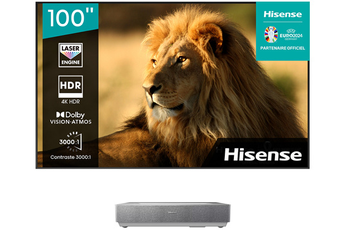 Vidéoprojecteur Hisense 100L5HD Pack console ultra courte focale Laser TV + écran ALR Fresnel fourni