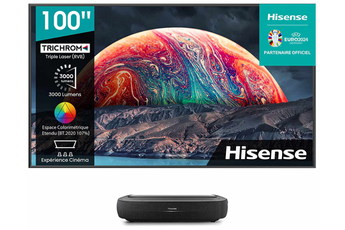 Vidéoprojecteur Hisense 100L9HD Pack console ultra courte focale Laser TV + écran ALR Fresnel fourni