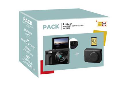 Appareil Photo Compact Panasonic Pack Lumix Tz90k Noir Etui Sd