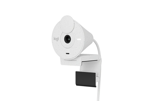Webcam Brio 300 Full HD avec confidentialite, micro a reduction de bruit, USB-C - Blanc Logitech