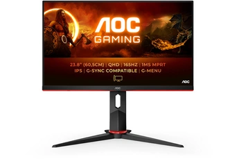 Ecran 23,8" (60 cm) - QHD 2560 x 1440 / Compatible G-SYNC - Adaptative Sync / 165 HZ - Temps de réponse 1 ms / 1 HDMI - 1 DisplayPort