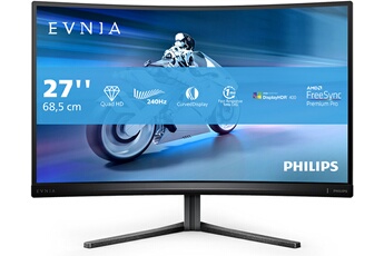 Philips - Ecran PC Philips 27M2C5500W - EVNIA - 27'' incurve - VA QHD - 0,5ms - 240 Hz - HDMI/DP - HDR 400 - Hub USB - FreeSync Premium Pro