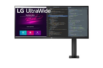 Moniteur IPS 34" (86 cm) Ultrawide 21/9 / Résolution QHD 3440 x 1440 pixels / HDR 10 - Temps de réponse 5 ms / Pied ergonomique réglable - 2 HDMI - 1 Display PortMoniteur IPS 34" (86 cm) Ultrawide 21/9 / Résolution QHD 3440 x 1440 pixels / HDR 10 - Temps de réponse 5 ms / Pied ergonomique réglable - 2 HDMI - 1 Display Port