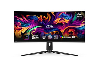 Ecran 34" (86,8 cm) - UWQHD 3440 x 1440 / 21:9 - Incurvé 1800R / 175 Hz - Temps de réponse 0,03 ms / 2 HDMI - 1 DisplayPort