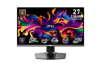 Ecran 26,5" 4K UHD (3840 x 2160) / Adaptive-Sync / 240 Hz - Temps de réponse 0,03ms / 1x USB Type-C - 2x HDMIT 2.1 (UHD@240Hz) - 1x DisplayPort 2.1a (UHBR20) - 3x USB