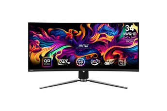 Ecran 34" - 87 cm - UWQHD / Adaptive-Sync / Taux de rafraîchissement 240Hz - Temps de réponse 0.03ms / 2 x HDMI,2.1 - DisplayPort,1.4a - USB Type C