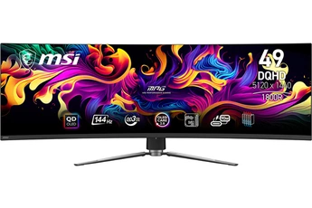 Ecran 49" (124,4 cm) - 4K UHD 3840 x 2160 / QD-OLED - Incurvé 1800R / 144 Hz - Temps de réponse 0,03 ms / 2 HDMI - 1 DisplayPort