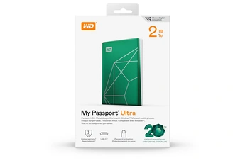 Disque dur portable My Passport® Ultra WD® 6 To*, USB-CT / Design épuré en métal pour plus de durabilité lors de vos déplacements / Compatibilité sans faille avec les appareils USB-CT, notamment les PC Windows®, Mac, téléphones mobiles et tablettes / Assorti d'un logiciel de sauvegarde1 avec protection contre les rançongiciels et protection par mot de passe