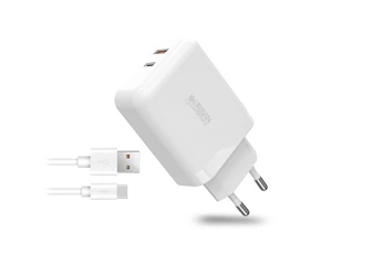 Urban Factory - Bloc secteur USB-C/A avec cable USB-C/A 1M
