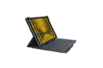 Clavier pour tablette Logitech Etui clavier intégré Universel Folio Gris pour Tablettes 9-10" ou iPad 4émé , 3eme génération , Ipad Air / Air 2/ PRO 9.7