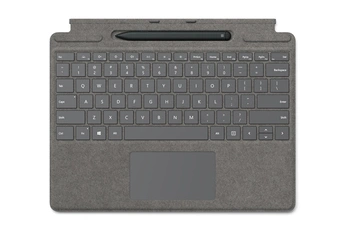 Clavier pour tablette Microsoft Type Cover Surface Pro 8 + Surface Slim Pen - Platine