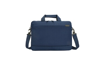Sacoche bleu foncé avec intérieur gris / Grand compartiment principal avec fermeture éclair pour ranger à la fois un ordinateur et des documents / Bleu foncé / Fabriqué hors Europe