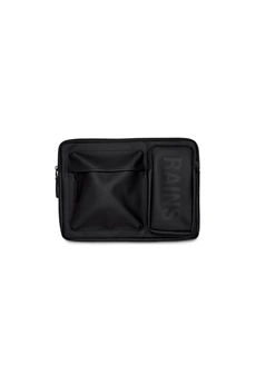 Un seul compartiment principal pour les ordinateurs portables de 13/14* / Pochette exterieure avec fermeture zippee enduite / Deux poches extérieures / Logo imprimé en caoutchouc