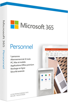 Microsoft 365 PERSONNEL - 1 AN D’ABONNEMENT - 1 PERSONNE