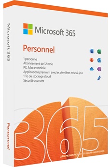 Logiciel Microsoft Abonnement Microsoft 365 Personnel (12 mois - 1 utilisateurs) | version boite