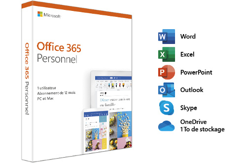 Microsoft OFFICE 365 PERSONNEL 1 AN - 1 UTILISATEUR - PC/MAC
