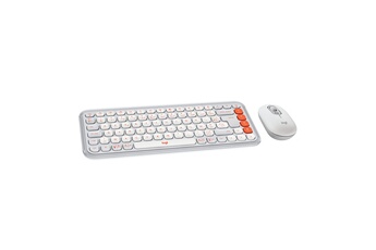 Logitech - Logitech POP ICON COMBO, ensemble clavier et souris Bluetooth, frappe confortable - Blanc