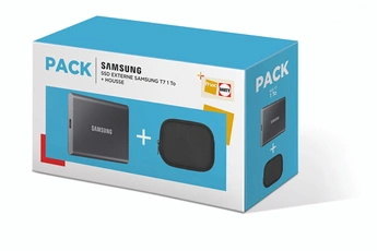 SSD externe Samsung Pack SSD externe T7 1 To Gris + housse