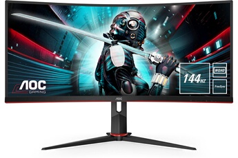 AOC G2 CU34G2X/BK écran plat de PC 86,4 cm (34") 3440 x 1440 pixels Quad HD LED Noir, Rouge - Image 3