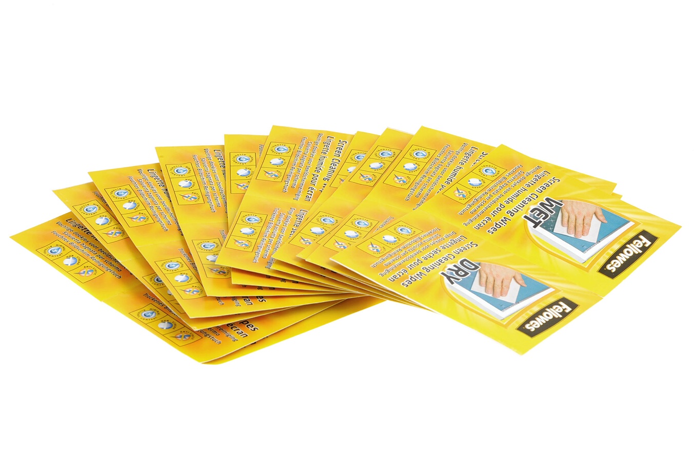 Nettoyage informatique Fellowes Lingettes écran 12 humides & 12 sèches Lingettesécran12humides
