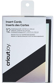 Cricut - Set de 12 cartes enveloppes avec inserts argent et noir, compatible CRICUT JOY