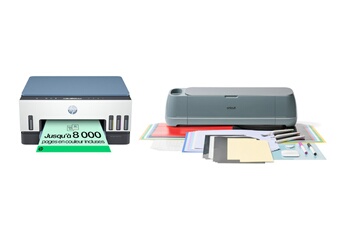 Enchaînez rapidement plusieurs pages de document grâce à une impression recto-verso automatique. / Profitez de connexions plus rapides et plus fiable avec le Wi-Fi® double bande à réparation autonome. / Créez de grandes bannières, gravez du métal, débossez du cuir et bien plus encore. / Compatible avec plus de 300 matériaux