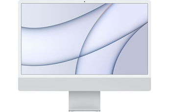 iMac Apple iMac 24 512 Go SSD 16 Go RAM Puce M1 CPU 8 cours GPU 8 cours Argent Nouveau