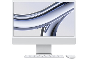 iMac Apple iMac 24 1 To SSD 8 Go RAM Puce M3 CPU 8 coeurs GPU 10 coeurs Argent Nouveau