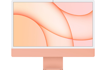 iMac Apple iMac 24 256 Go SSD 8 Go RAM Puce M1 CPU 8 cours GPU 8 cours Orange Nouveau