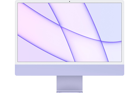 iMac Apple iMac 24" 256 Go SSD 8 Go RAM Puce M1 CPU 8 cœurs GPU 8 cœurs Violet Nouveau