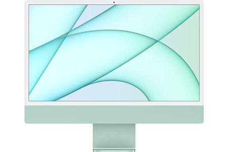 iMac Apple iMac 24" 512 Go SSD 8 Go RAM Puce M1 CPU 8 cœurs GPU 8 cœurs Vert Nouveau
