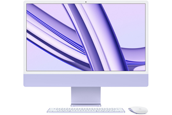 Apple iMac 24'' 256 Go SSD 8 RAM Puce M3 CPU coeurs GPU 10 Violet Nouveau