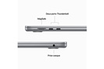 Apple MacBook Air 15,3'' 256Go SSD 8Go RAM Puce M2 CPU 8 coeurs GPU 10 coeurs Gris sideral Nouveau photo 9