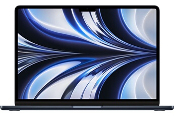 Écran Liquid Retina 13,6" 2560 x 1664 pixels / Puce Apple M2 8 cours avec 4 cours hautes performances et 4 cours à haute efficacité énergétique / Mémoire unifiée 16 Go - 256 Go SSD - GPU intégrée 10 cours + Neural engine 16 coeurs / Batterie lithium-polymère intégrée de 52,6 Wh jusqu'à 15 heures d'autonomie en navigation web en Wifi !