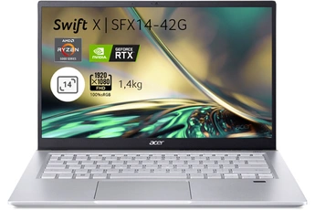 PC portable Acer Swift X SFX14-42G-R2BR 14 FHD AMD Ryzen 7 5825U RAM 16 Go DDR4 512 Go SSD GeForce R