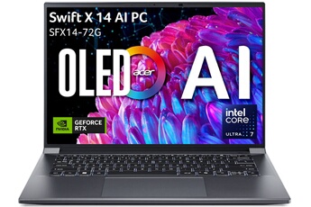 14.5" 2.8K Dalle OLED (DCI-P3 100% 120Hz) ; Ratio image 16:10 ; Résolution WQXGA+ (2880 x 1800) Technologie OLED ; Tx de rafraîchissement : 120Hz - DCI-P3 100% / Adobe100% - 400 nits / Intel® Core Ultra 7-155H (16 Cours) ; NVIDIA® GeForce RTXT 4050 6Go DDR6 + NVIDIA® Studio / 32 Go RAM 1 To SSD / Microsoft Windows 11 Pro ; Wi-Fi 6E 1675i ; Bluetooth® 5.3 - Bluetooth LE Audio