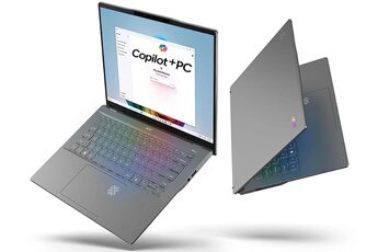 Ecran 14.5" WQXGA IPS (2560 x 1600) - 16:10 - Dalle Mate - 120Hz / Processeur Snapdragon X Plus X1P-64100 10C - Optimisé pour l'IA / 16 Go de mémoire RAM - 1 To SSD M2 / Windows 11 - Wi-Fi 7 - Bluetooth 5.3