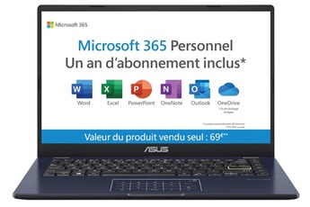 Ecran 14" FHD (1920 x 1080) 16:9 aspect ratio / Intel® Celeron® N4500 ; Intel® UHD Graphics / 4 Go RAM 128 Go eMMC / Windows 11 Home in S Mode ; Wi-Fi 5(802.11ac) (Dual band) ; Bluetooth® 5.1