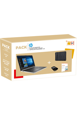 PC portable Hp PACK 14s-dq0007nf + souris + housse + office 365 Personnel 1 an