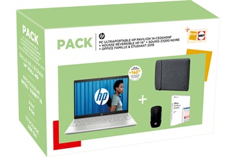 Pack Pc Ultra-portable Hp Pavilion 14-ce0040nf 14" Intel Core I5 8 Go Ram 256 Go Ssd + Souris Z3200 + Housse Réversible + office Famille Et Etudiant 2019