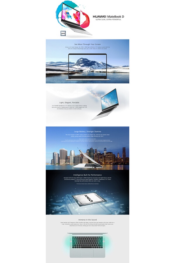 Huawei Matebook D 14 AMD Ryzen 5 Gris 8 Go de3