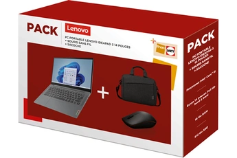 PC portable Lenovo Pack FNAC-DARTY IdeaPad 3 14ITL6 14" Intel Core i5  16 Go RAM 512 Go SSD Intel Iris Xe Gris + Sacoche + Souris sans fil - Lenovo  Pack IdeaPad 3 14ITL6 14